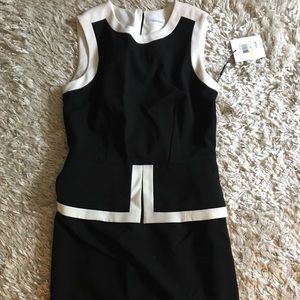 Calvin Klein black and white sheath dress, size 4